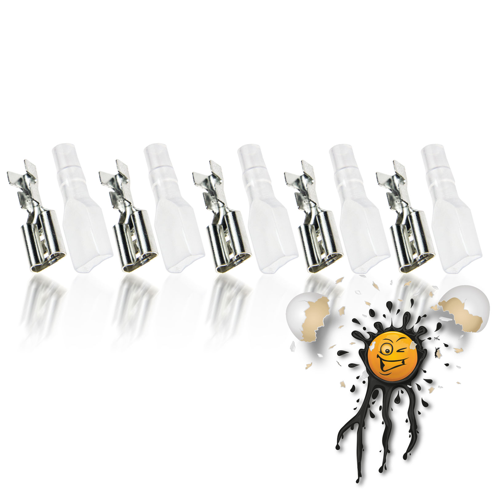 10 Teile / Items Quetsch Verbinder Buchse Female 4,8mm Bullet Set B1