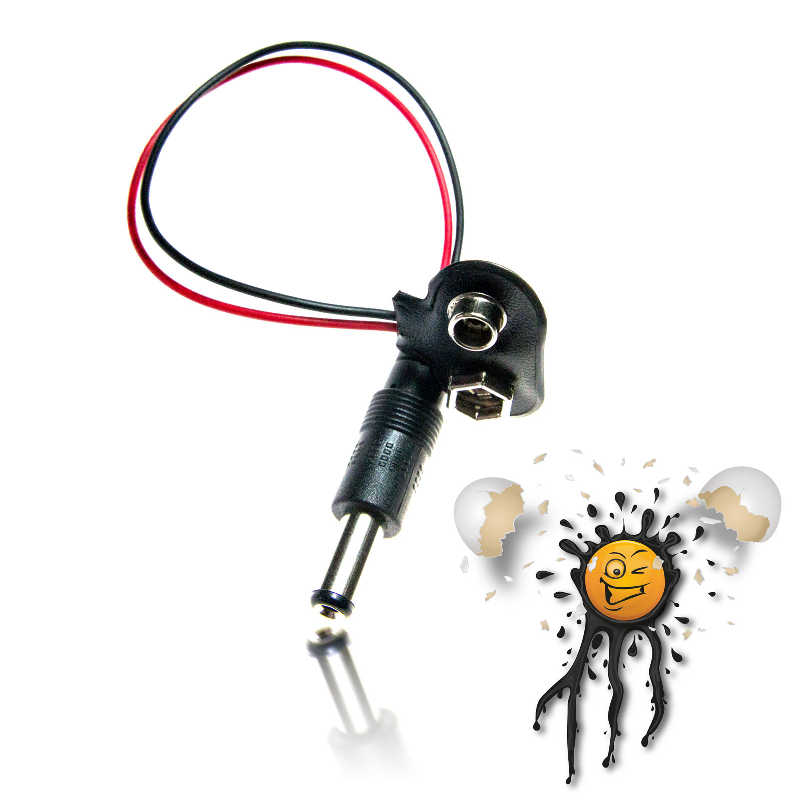 9V Batterie Battery Snap on Clip auf 5.5×2.1 mm Hohlstecker Adapter – Bild 2