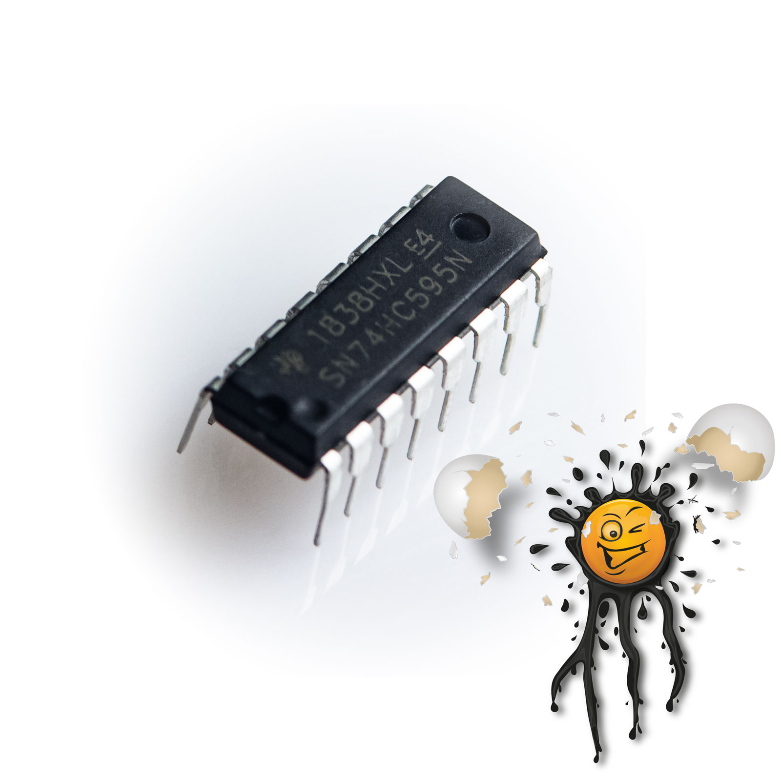 2 Stk. pcs. 74HC595 Schieberegister Shift Out DIP-16 SOP-16 IC – Bild 3