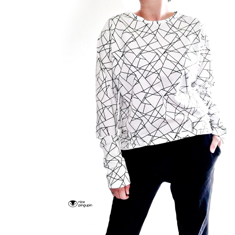 Jersey, geometrische Musterung Grau – Bild 6