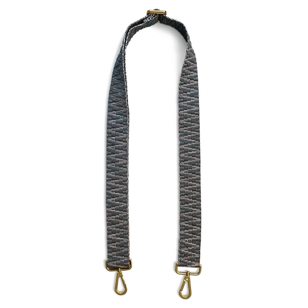 Hey Lana Taschengurt, gewebte Biobaumwolle, verstellbar, 3,8cm, „blau/grau“ – Bild 2