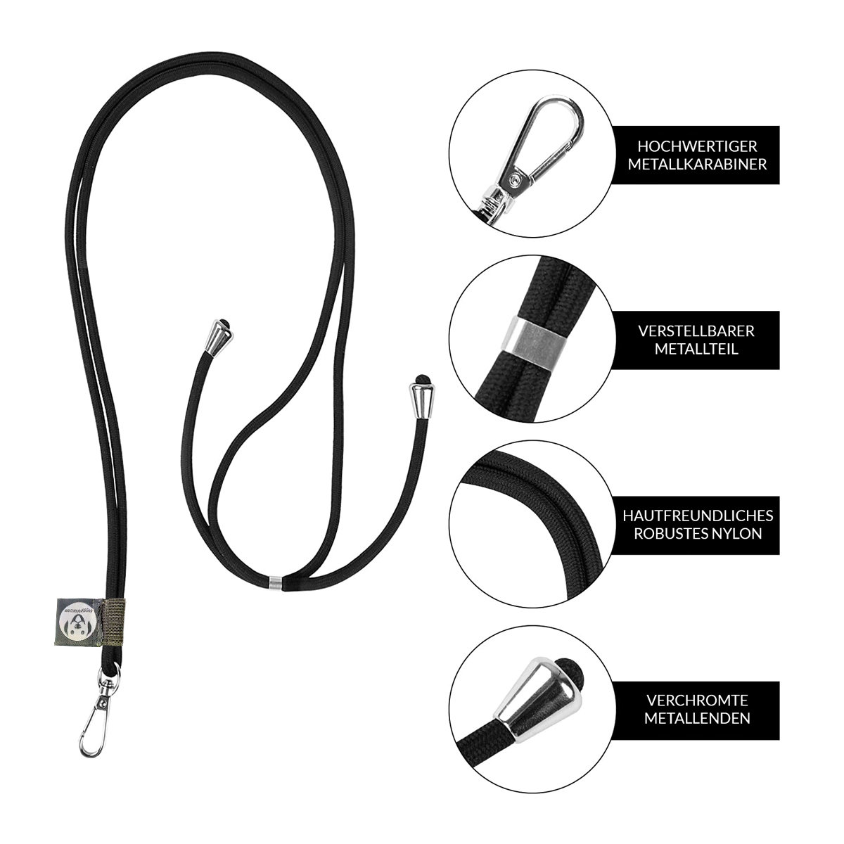 XL Kordel-Umhängeband, verstellbar bis 75cm (für Doggyroller, Leckerliebeutel etc.) – Bild 3